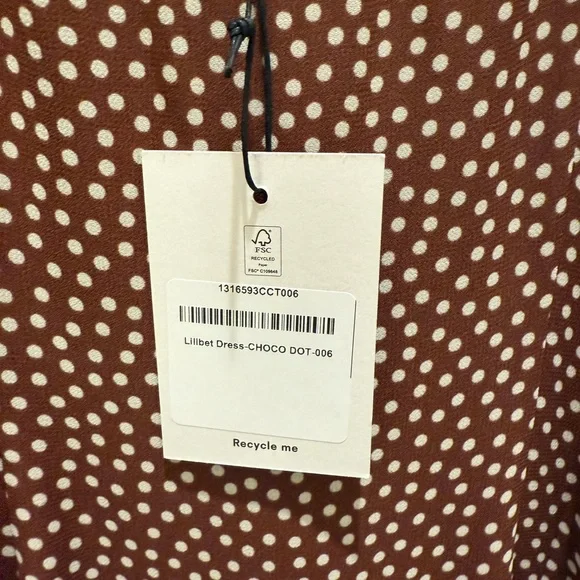 Reformation Lilibet Dress Brown - Size 6 - Picture 4 of 7